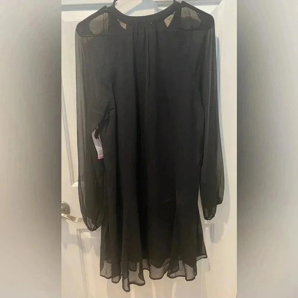 Joie Limited Edition Women's Balloon Sleeve Mini Sheer Flare Dress Layered S NWT - Picture 5 of 9